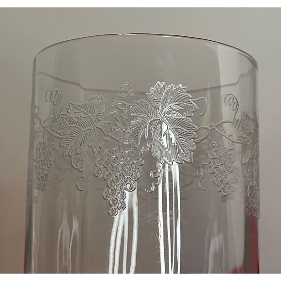 Vintage Grape Etch Tumbler (s) LOT OF 3 Vine Leaf Optic Crystal - Picture 7 of 9